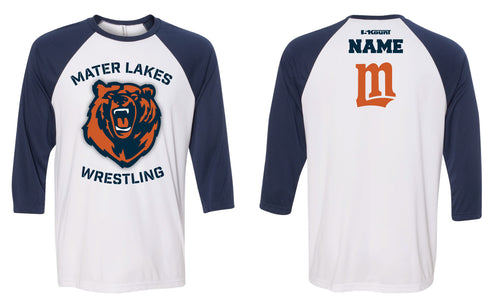 Mater Lakes Wrestling Baseball Shirt - White/Navy - 5KounT