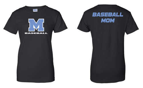 Mahwah Baseball Cotton Mom Crew Tee Design 2 - Black
