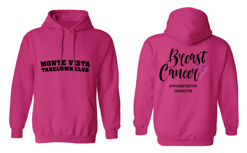 Monte Vista Takedown Club Wrestling Cotton Hoodie Cancer Awareness - Pink - 5KounT2018