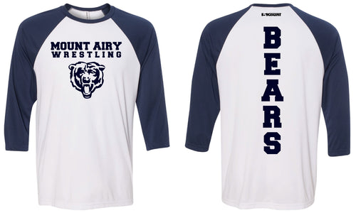 Mount Airy Middle School Baseball Shirt - White/Blue - 5KounT