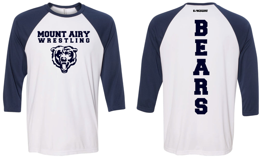 Mount Airy Middle School Baseball Shirt - White/Blue - 5KounT