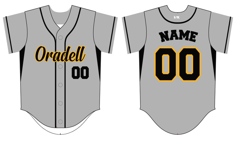 Oradell Baseball Sublimated Game Jersey - Gold