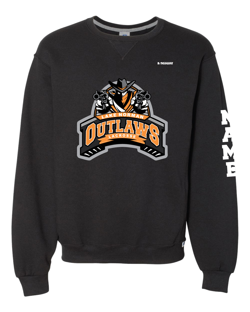 Outlaws Lax Russell Athletic Cotton Crewneck Sweatshirt - Black - 5KounT2018