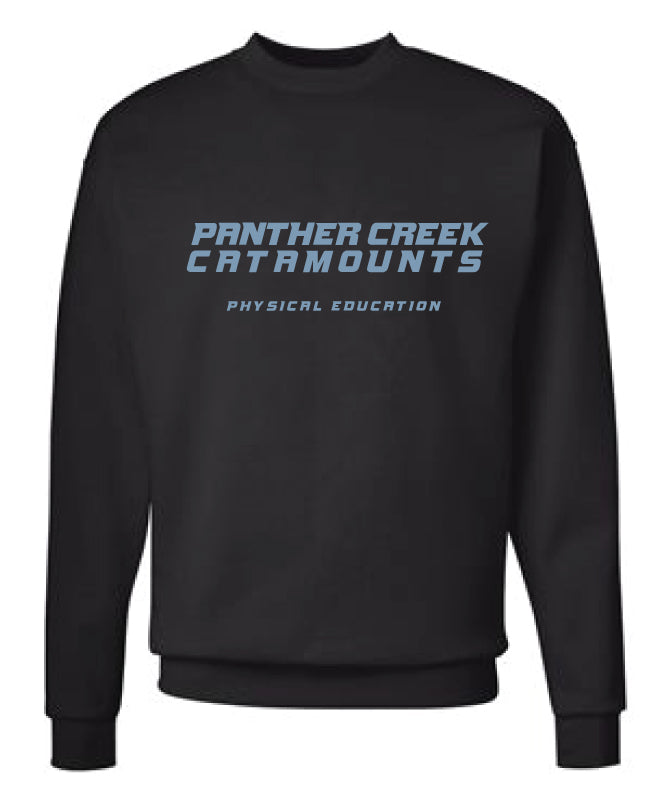 Panther Creek Softball PE Crewneck Sweatshirt - Black - 5KounT