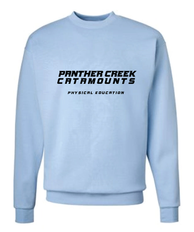 Panther Creek Softball PE Crewneck Sweatshirt -Blue - 5KounT