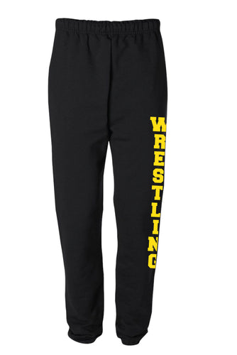 Wrestling Generic Print Cotton Sweatpants - Yellow Logo - 5KounT