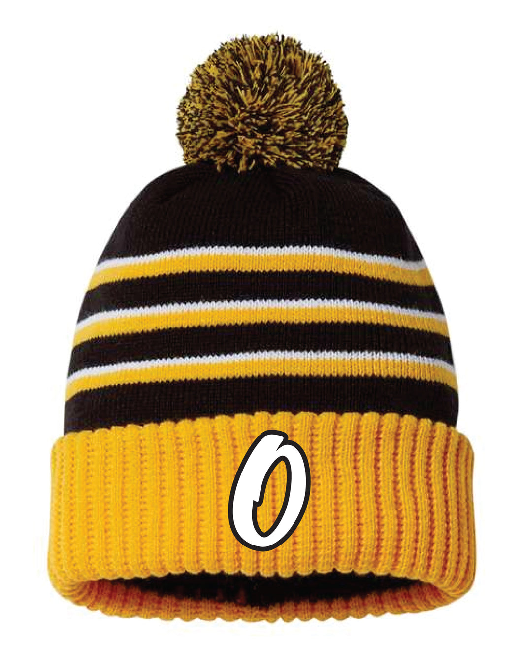 Oradell Softball Pom Beanie - Black/Yellow - 5KounT