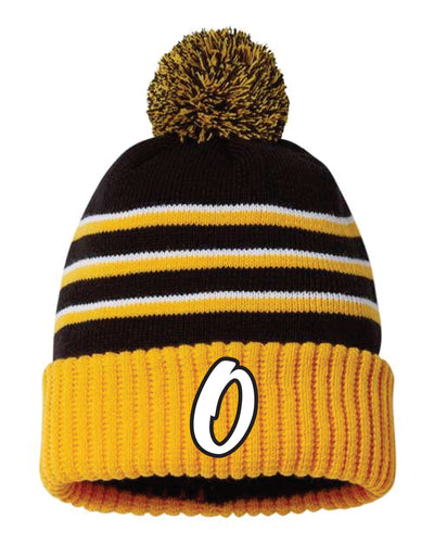 Oradell Baseball Pom Beanie - Black/Yellow - 5KounT