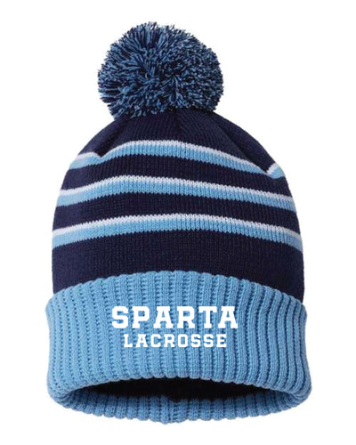 Sparta Lacrosse Pom Beanie - Navy / Carolina Blue - 5KounT