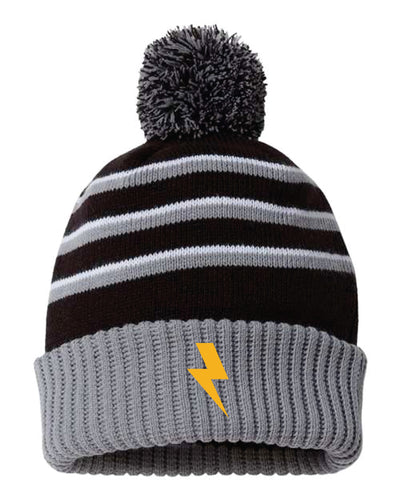 Lightning Lax Pom Beanie - Black - 5KounT