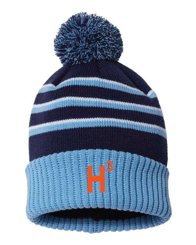 H3 Field Hockey Pom Beanie - Navy/Carolina Blue - 5KounT