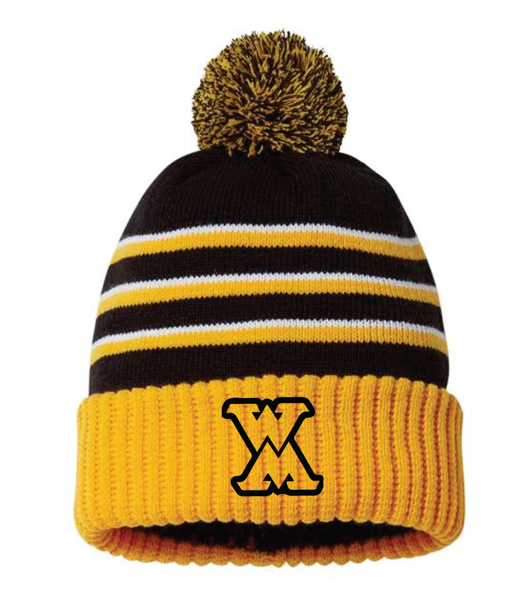 West Marshall Wrestling Pom Beanie - Black / Gold - 5KounT