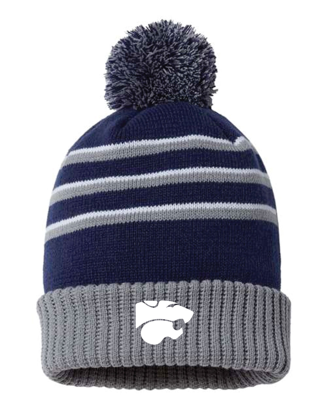 Chatham Football Pom Beanie - Navy/Gray