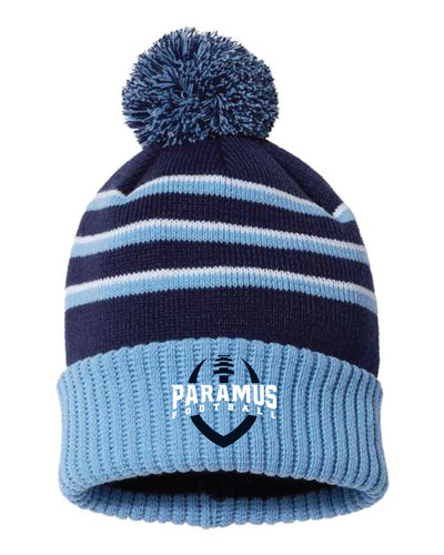 Paramus Football Pom Beanie - Navy / Light Blue - 5KounT