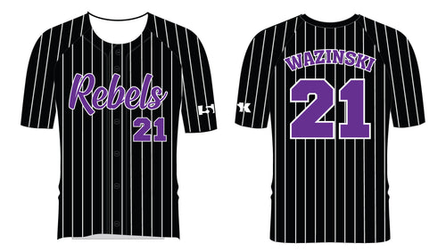 Rebels Baseball Sublimated Jersey (Full-Button Style) - 5KounT