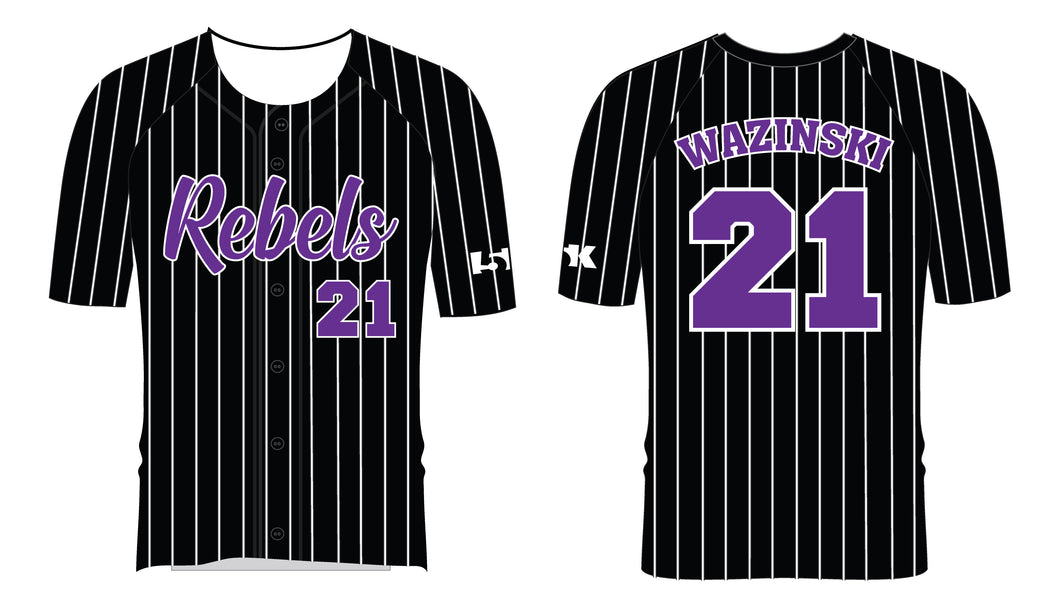 Rebels Baseball Sublimated Jersey (Full-Button Style) - 5KounT