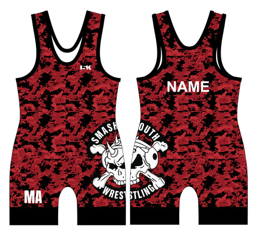 SmashMouth Wrestling Sublimated Men's Singlet - Red Camo