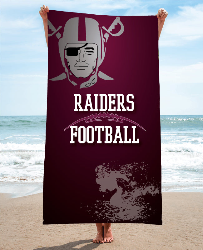 Raiders Football Sublimated Beach Towel - 5KounT2018