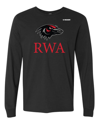 Robbinsville Wrestling Cotton Crew Long Sleeve Tee - Black / Youth - 5KounT2018