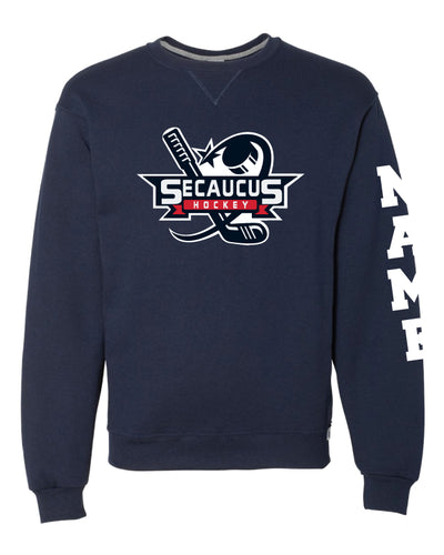 Secaucus Hockey Russell Athletic Cotton Crewneck - Navy - 5KounT2018