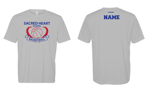 Sacred Heart Dryfit Performance Basketball Tee - Gray / White - 5KounT2018