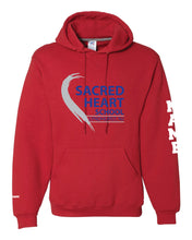 Sacred Heart Russell Athletic Cotton Hoodie - Gray / Red - 5KounT2018