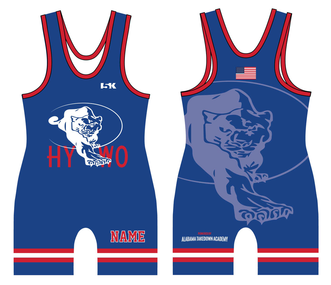 Huntsville Wrestling Sublimated Men's Singlet - Design 1 (Royal)