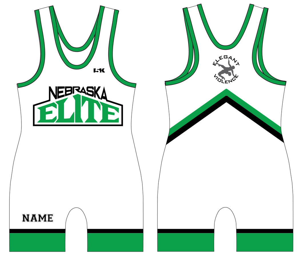 Nebraska Elite Sublimated Men's Singlet - White - 5KounT