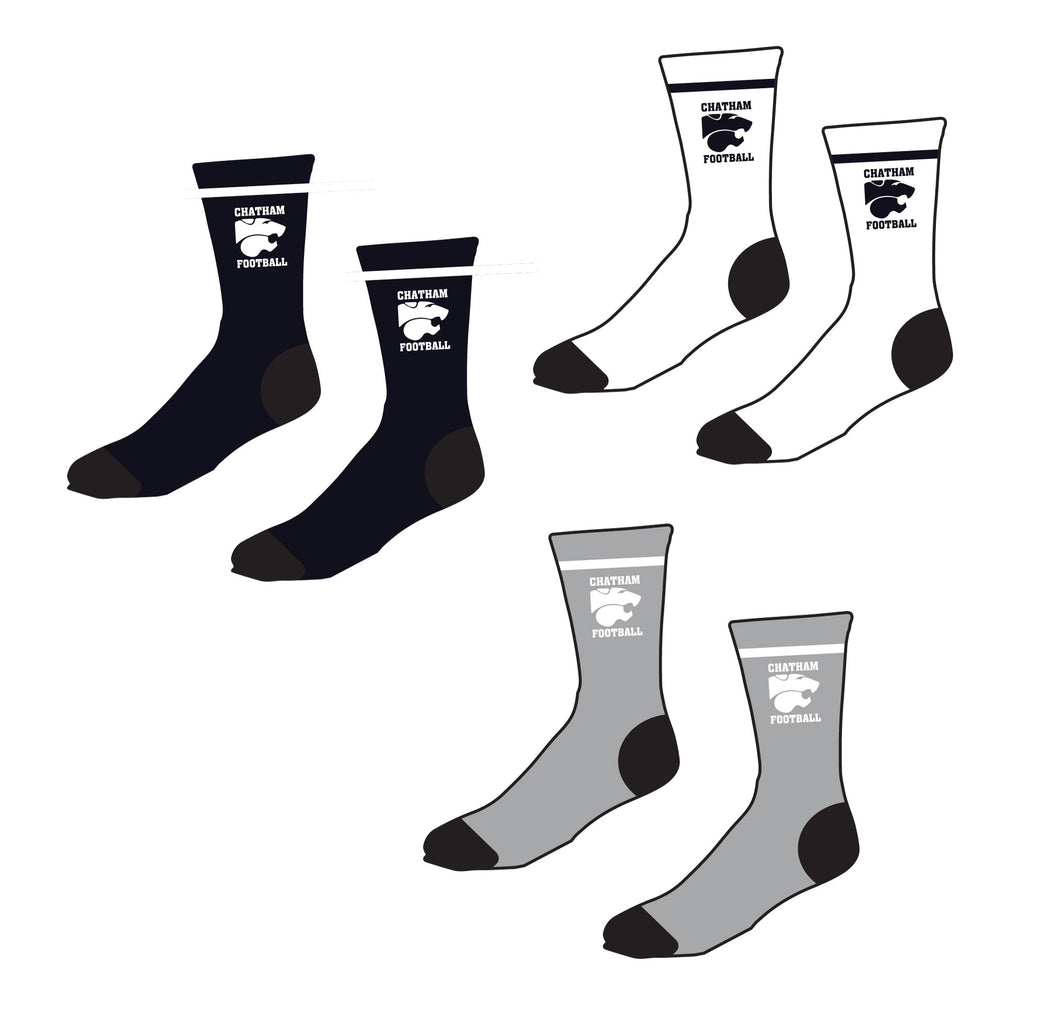 Chatham Football Sublimated Socks - Navy / White / Gray