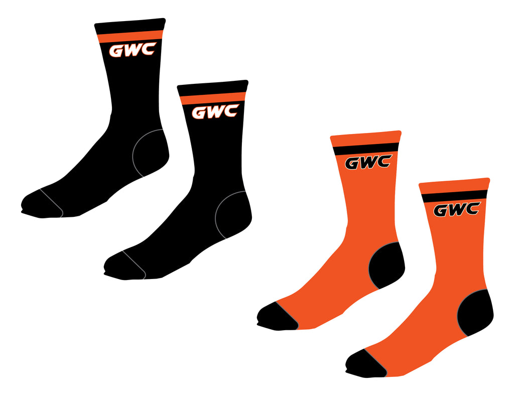Grafton Wrestling Sublimated Socks - Black/Orange - 5KounT