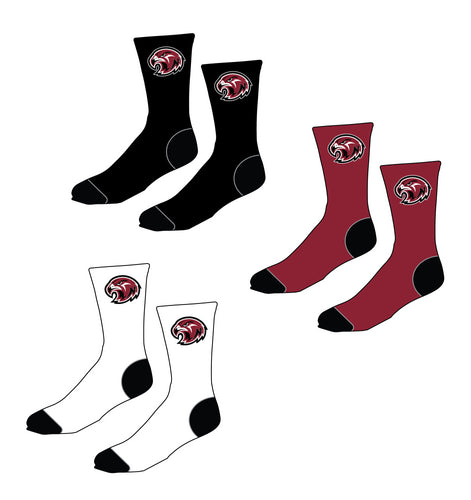 Nyack Wrestling Sublimated Socks - Black / Crimson Red / White