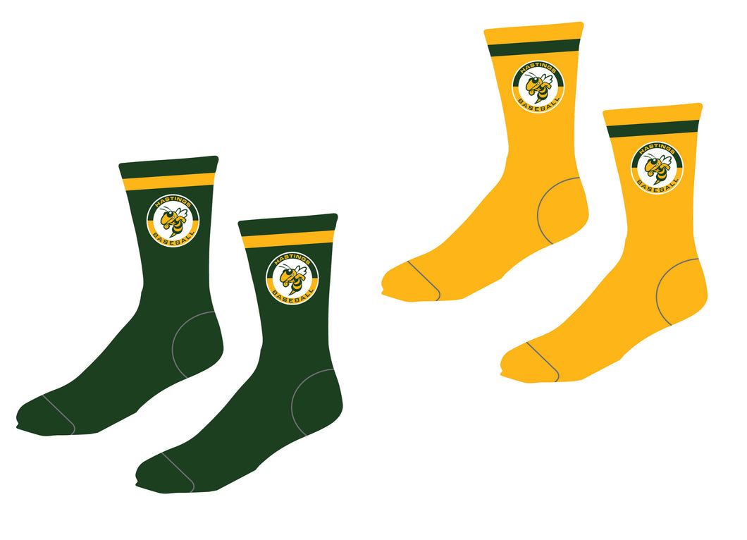Hastings Baseball Sublimated Socks - Green / Yellow - 5KounT