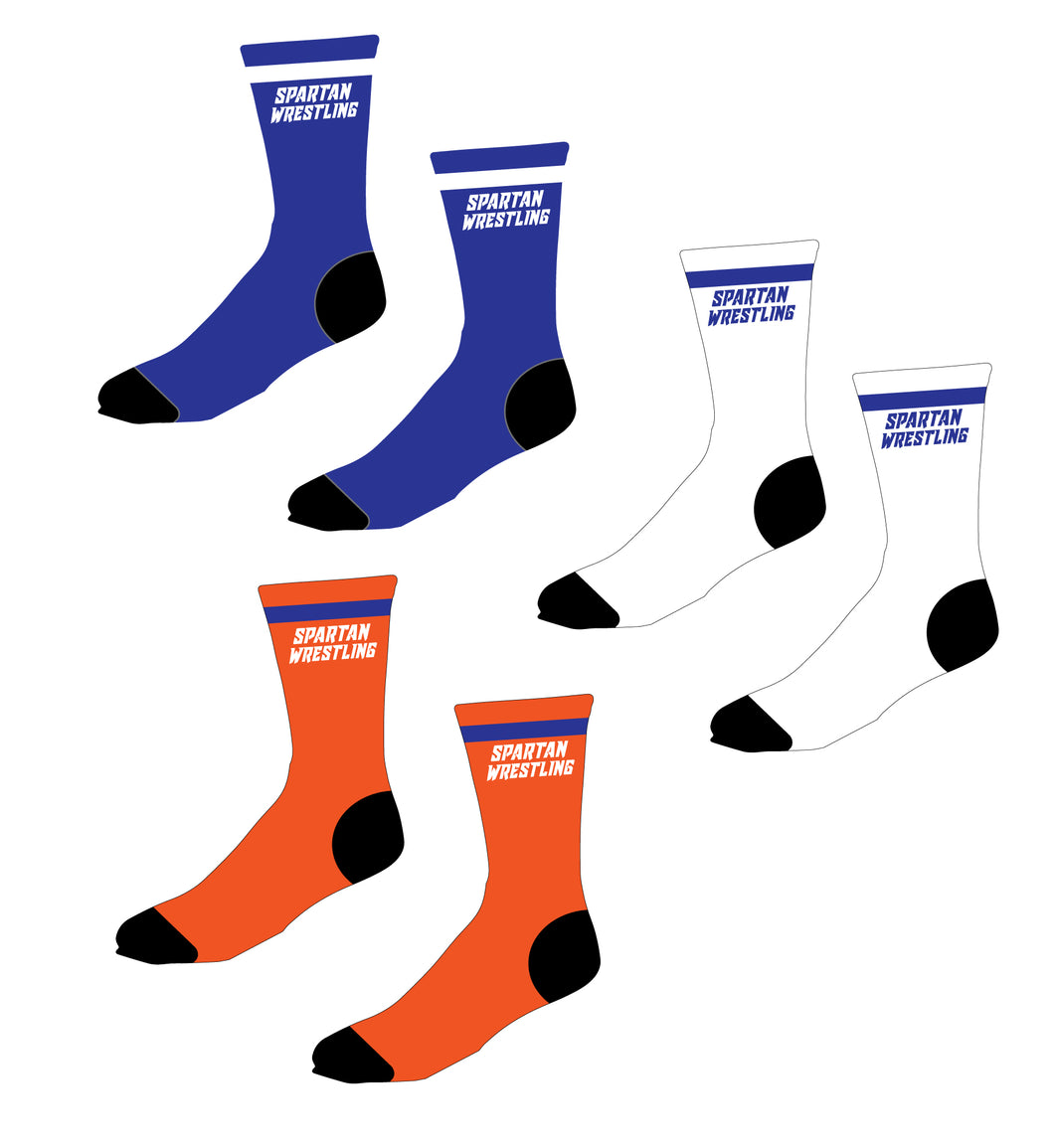 SLYW Spartans Sublimated Socks - Royal / White / Orange - 5KounT