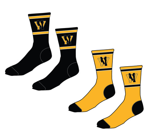 West Milford Highlanders Sublimated Socks - Black / Gold