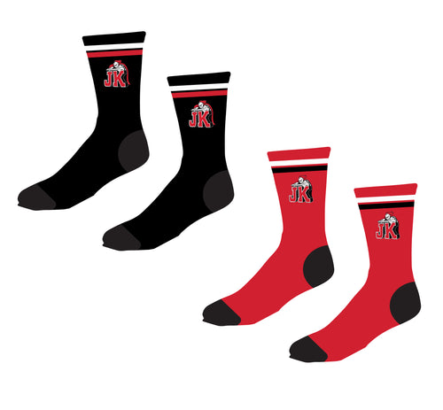 Wharton Football Sublimated Socks - Black/Red - 5KounT