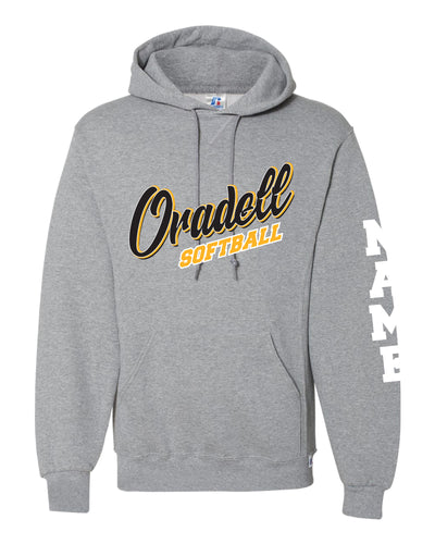 Oradell Softball Russell Athletic Cotton Hoodie - Gray - 5KounT