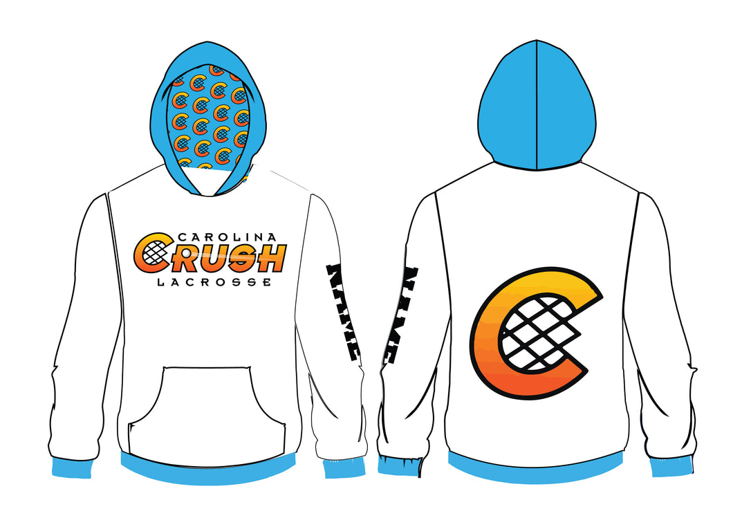 Crush Lacrosse Sublimated Hoodie - Design 2 (White) - 5KounT