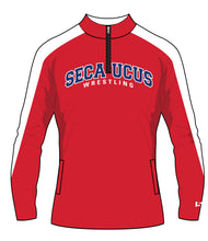 Secaucus High School Wrestling Sublimated Quarter Zip - Red (Design 1)