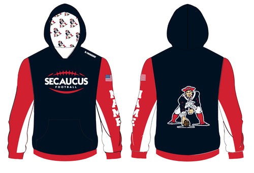 Secaucus Football Sublimated Hoodie - Navy - 5KounT2018
