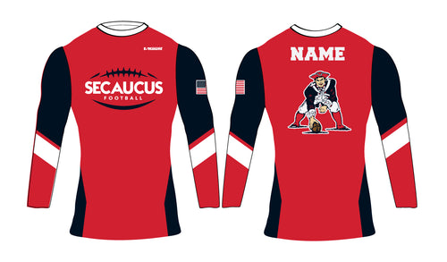 Secaucus Football Long Sleeve Sublimated Compression Shirt - Navy - 5KounT2018