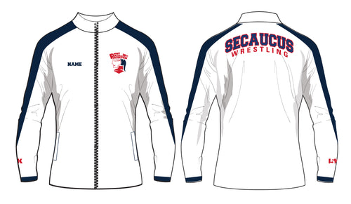Secaucus High School Wrestling Sublimated Full Zip Jacket - White
