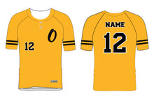Oradell Baseball Sublimated 2-Button "DRYFIT" Game Jersey (Gold)