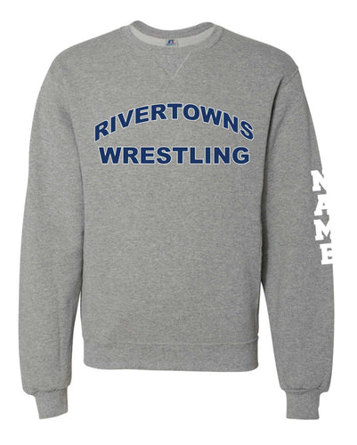 Rivertowns Wrestling Russell Athletic Cotton Crewneck Sweatshirt - Gray - 5KounT