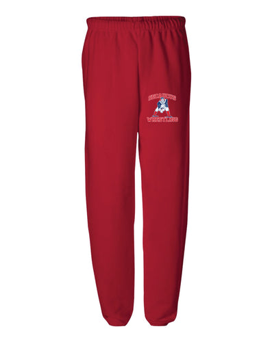 Secaucus High School Wrestling Russell Athletic Cotton Sweatpants - Red