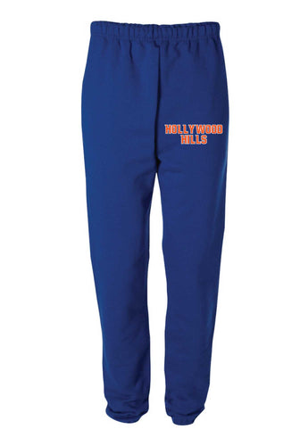 Hollywood Hills Wrestling Cotton Sweatpants - Royal Blue