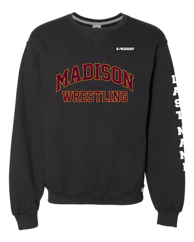 Madison Wrestling Cotton Crew Sweatshirt - Black - 5KounT