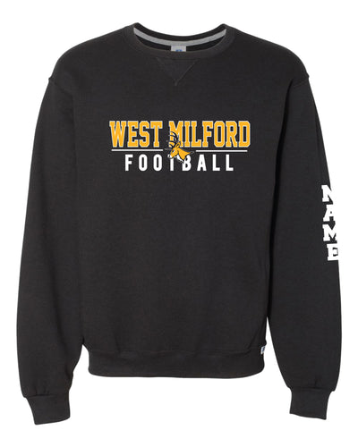 West Milford Highlanders Football Russell Athletic Cotton Crewneck Sweatshirt - Black