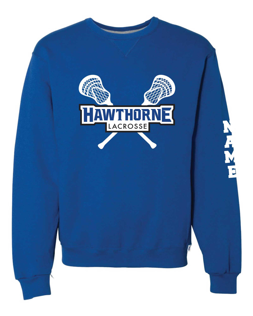 Hawthorne Lacrosse Russell Athletic Cotton Crewneck Sweatshirt - Royal