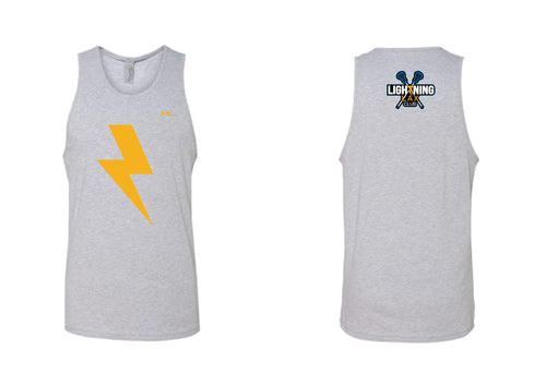 Lightning Lax Cotton Men's Tanktop - Gray - 5KounT2018