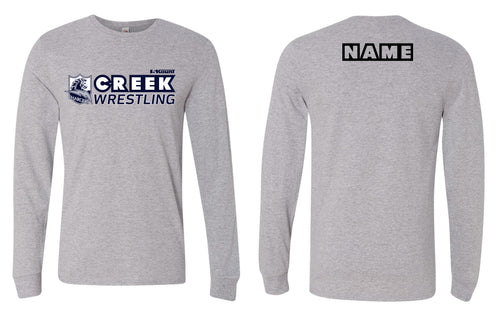 Creek Wrestling Cotton Crew Long Sleeve Tee - Gray - 5KounT2018